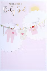 Dubbelt kort med kuvert - Rosa små kläder (Fraktfritt)