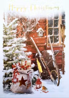 Dubbelt julkort med kuvert - Ledig skottkärra (Fraktfritt)