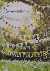 Dubbelt kort med kuvert - Grattisgirlanger (Fraktfritt)