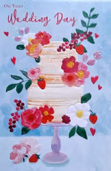 Dubbelt kort med kuvert - On your wedding day (Fraktfritt)