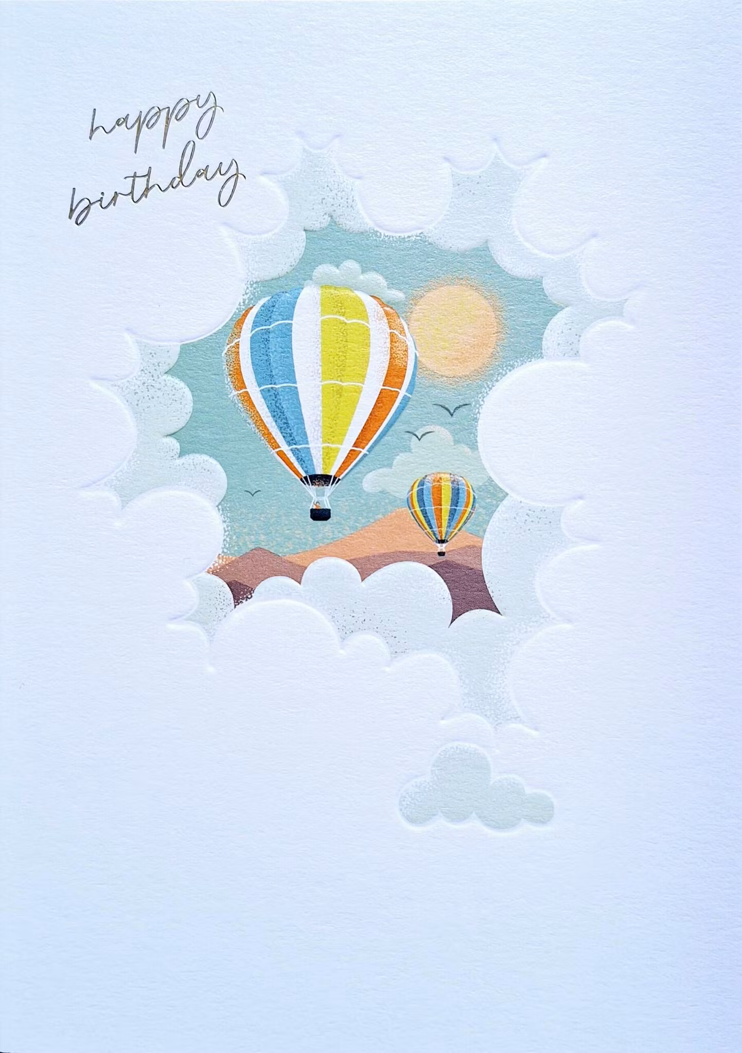 Dubbelt kort med kuvert - Luftballong-grattis (Fraktfritt)