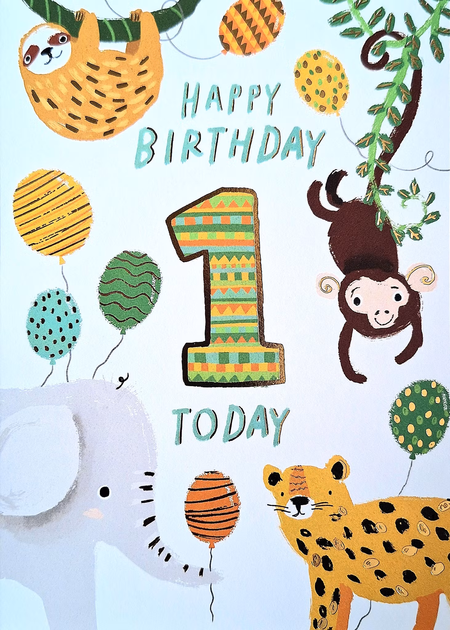 Dubbelt kort med kuvert - 1 år med djuren (Fraktfritt)