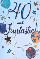 Dubbelt kort med kuvert - 40 år och fantastisk (Fraktfritt)