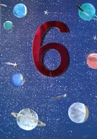 Dubbelt kort med kuvert - 6 år bland planeter (Fraktfritt)