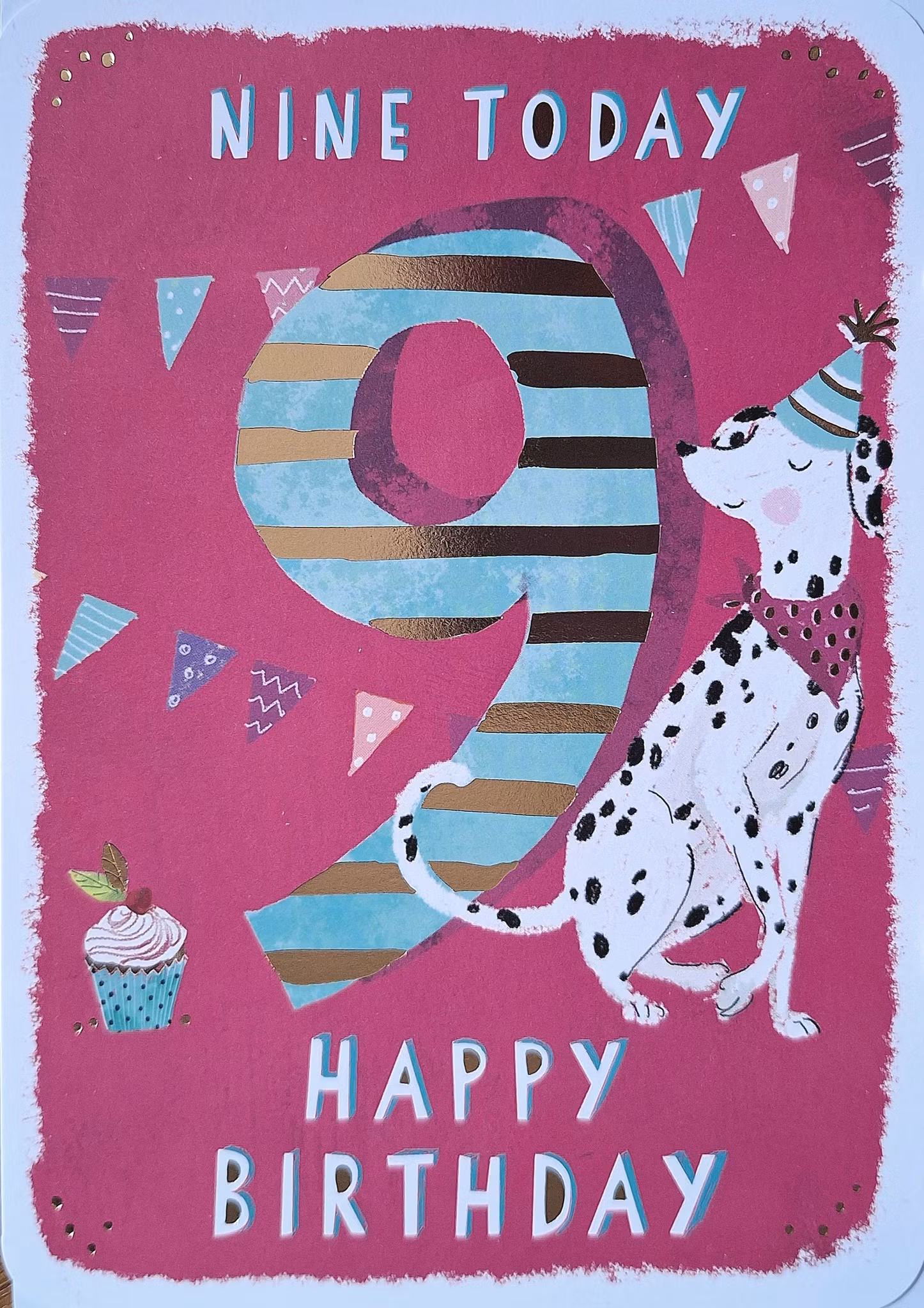 Dubbelt kort med kuvert - 9 år - Hunden (Fraktfritt)