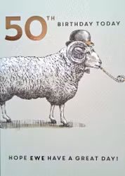 Dubbelt kort med kuvert - 50 år - Baggen (Fraktfritt)