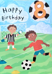 Dubbelt kort med kuvert - 8 år - Fotboll (Fraktfritt)