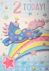 Dubbelt kort med kuvert - 2 år - Regnbågsskutt (Fraktfritt)