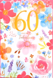 Dubbelt kort med kuvert - 60 blomstrande år (Fraktfritt)