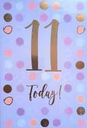 Dubbelt kort med kuvert - 11 år - Idag (Fraktfritt)