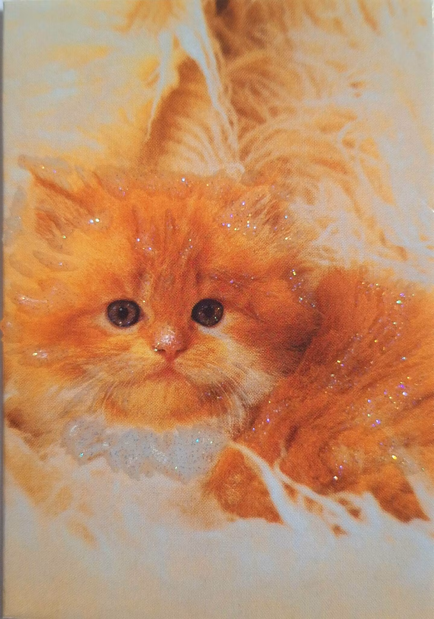 Litet kort med kuvert - Orange Katt (Fraktfritt)
