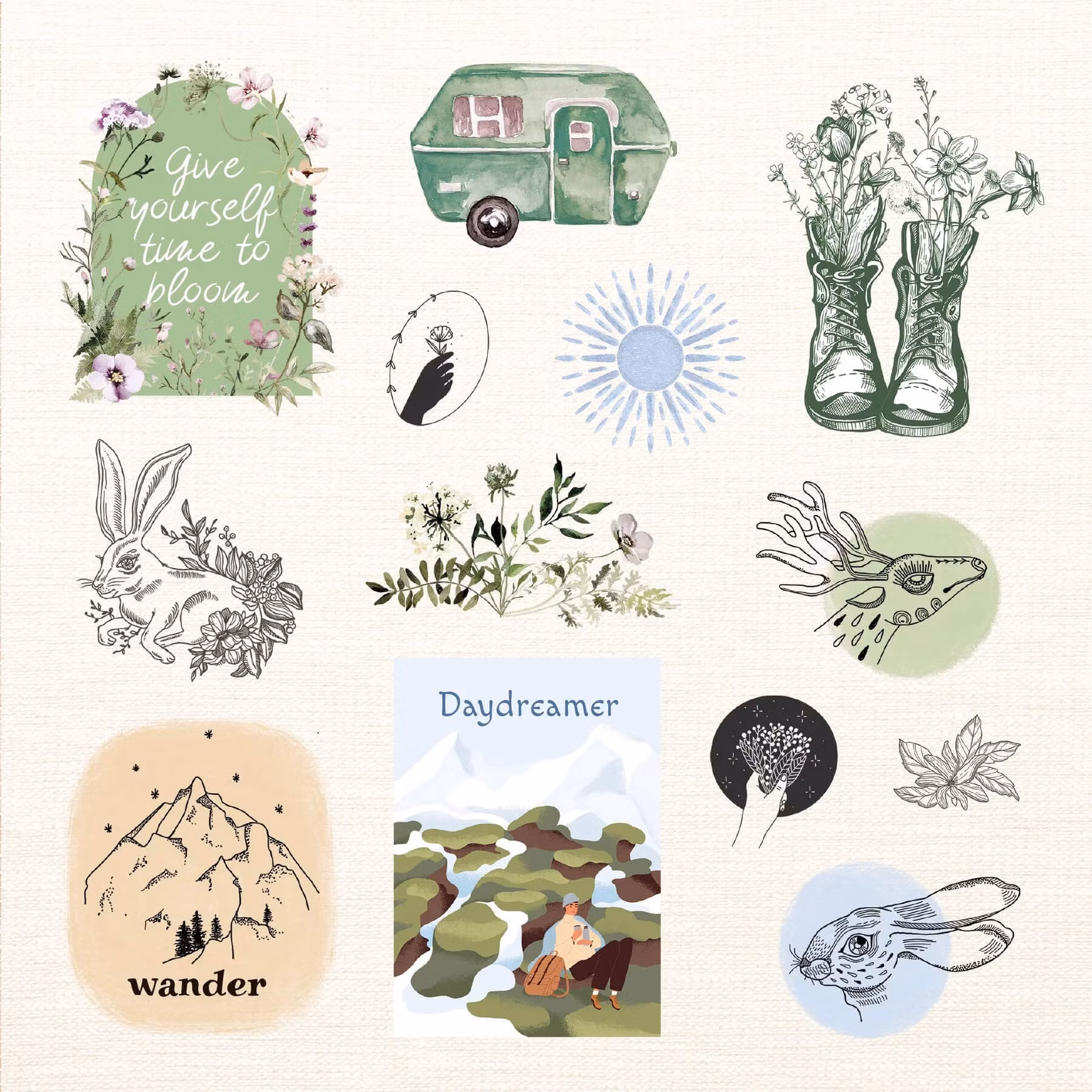 Klistermärkesbok: Boho Dreams