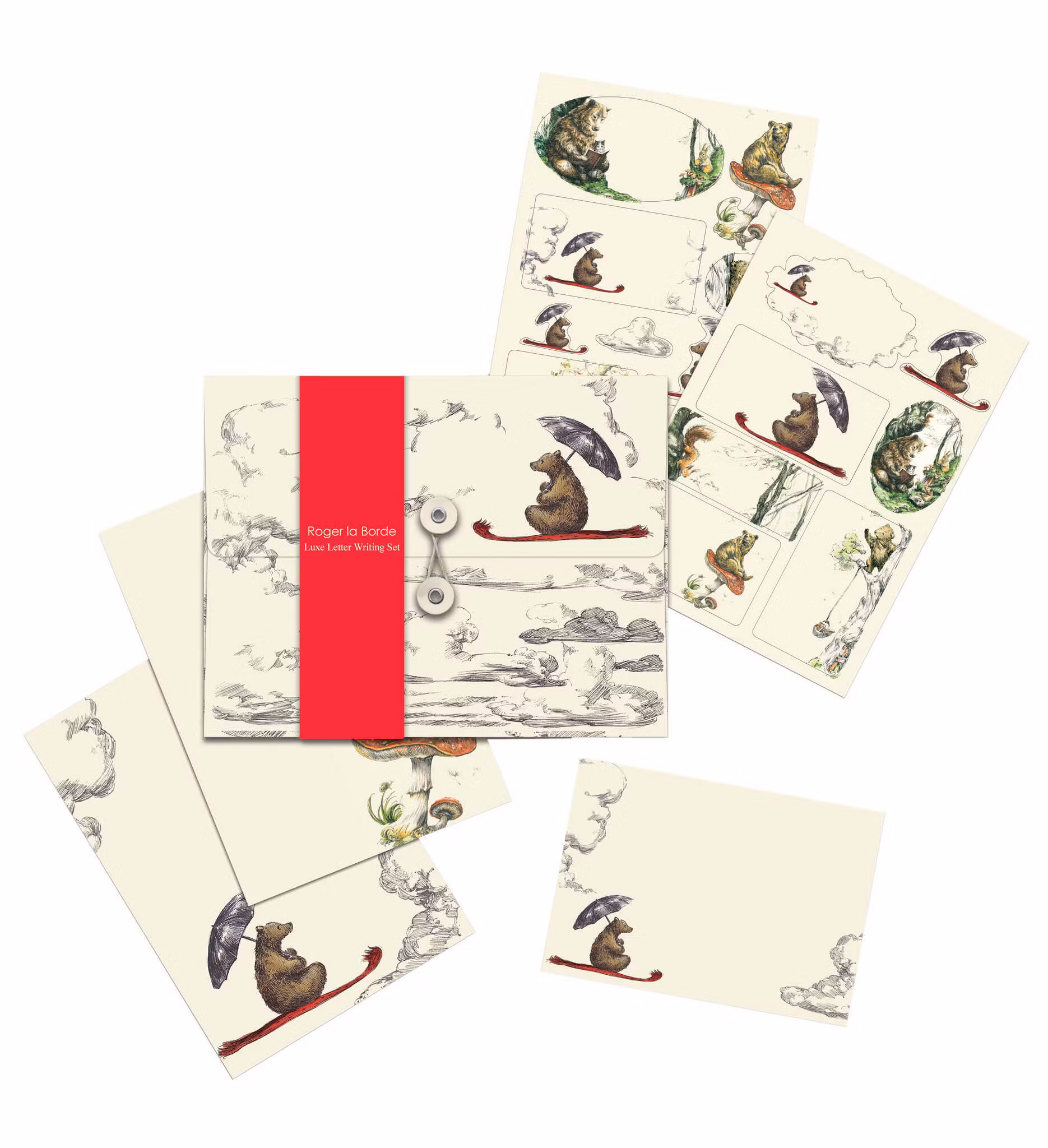 Skrivset med Brevpapper - Flygande björn