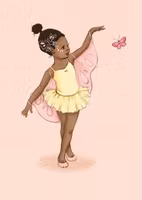 Enkelt kort utan kuvert - Fjärilsballerinan (Fraktfritt)