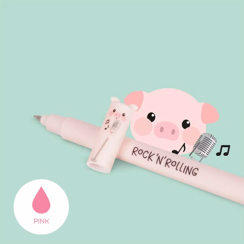 4 Gelépennor med suddbart bläck - Farmdjur