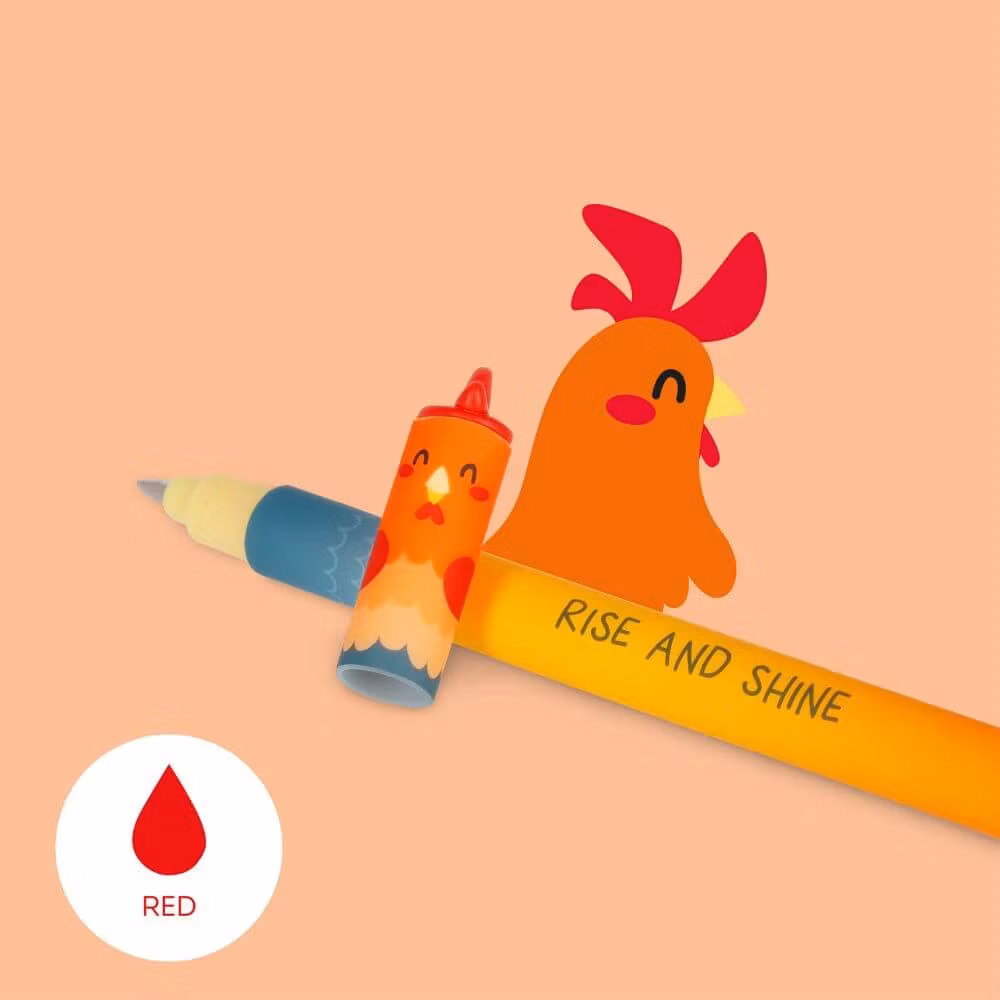 4 Gelépennor med suddbart bläck - Farmdjur