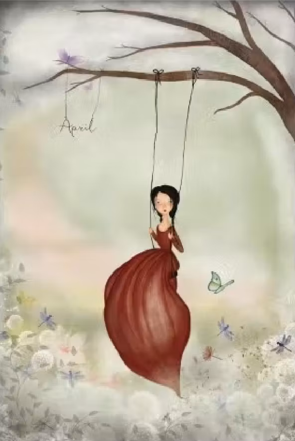 Enkelt Kort - April (Fraktfritt)