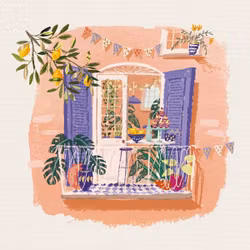 Dubbelt kort med kuvert - Sommar på ballkongen (Fraktfritt)