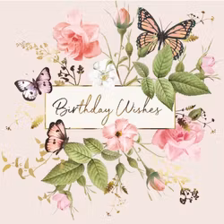 Dubbelt kort med kuvert - Födelsedag med vingslag (Fraktfritt)