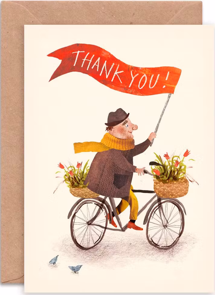 Kort med kuvert - Tack-cykeln (Fraktfritt)