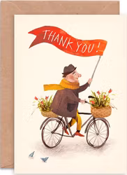 Kort med kuvert - Tack-cykeln (Fraktfritt)