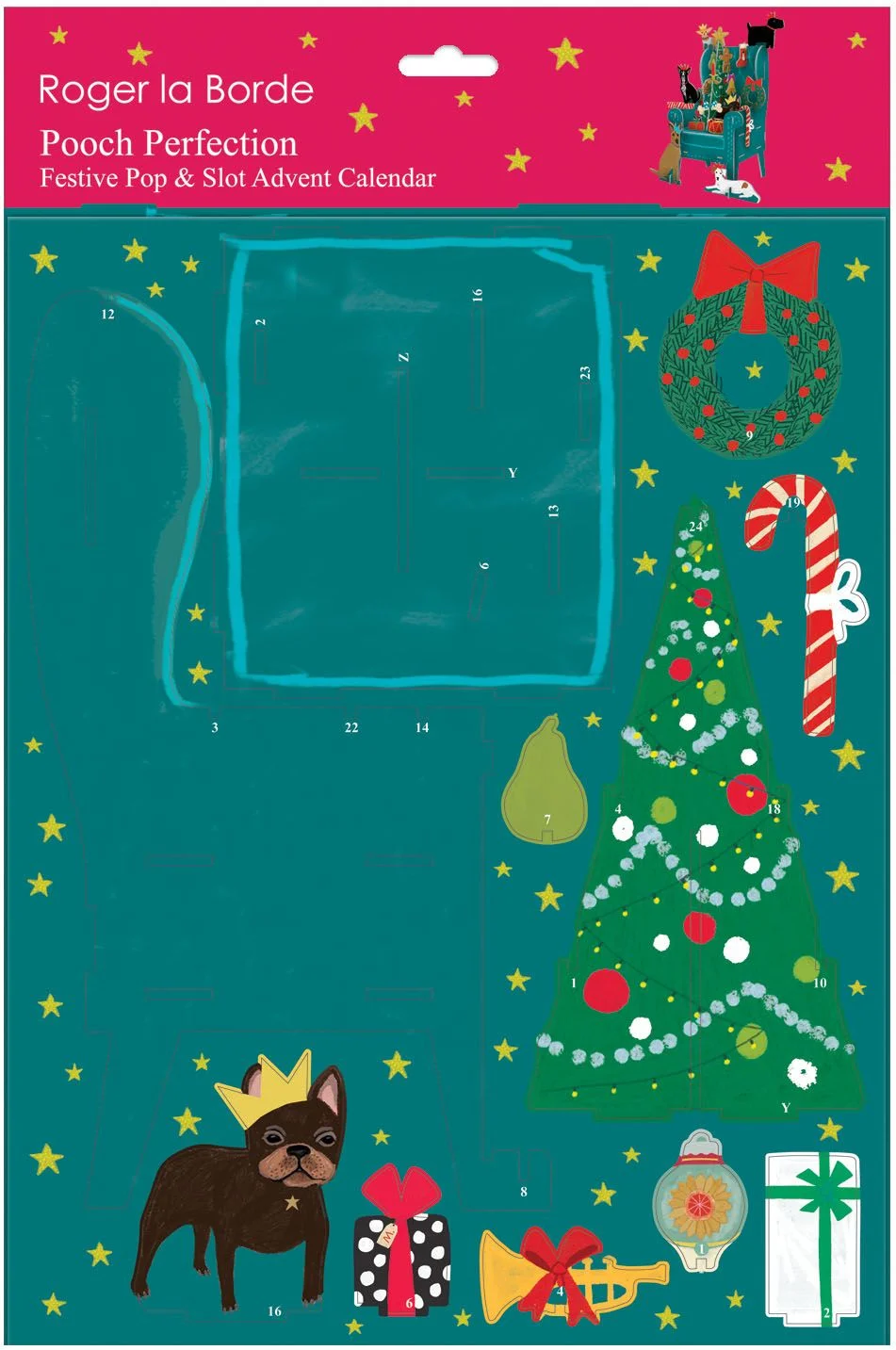 Adventskalender - Tryck ut och bygg ihop - Hundjul