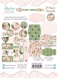 Vackert papperspyssel - Peony garden (27 pappersdekorationer)