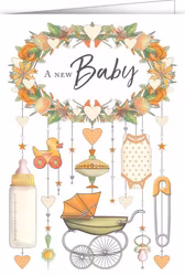 Dubbelt kort med kuvert - Baby (Fraktfritt)