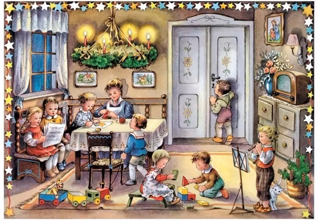 A4 Adventskalendrar - (Fraktfritt) Blandade motiv med glitter - Många olika att välja bland