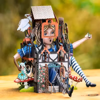 Magiskt, utvikbart gratulationskort - Alice i huset (Fraktfritt)