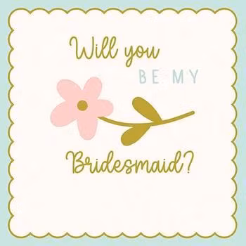 Dubbelt kort med kuvert - Vill du vara min brudtärna? (Fraktfritt)