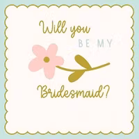 Dubbelt kort med kuvert - Vill du bli min brudtärna? (Fraktfritt)