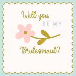 Dubbelt kort med kuvert - Vill du bli min brudtärna? (Fraktfritt)