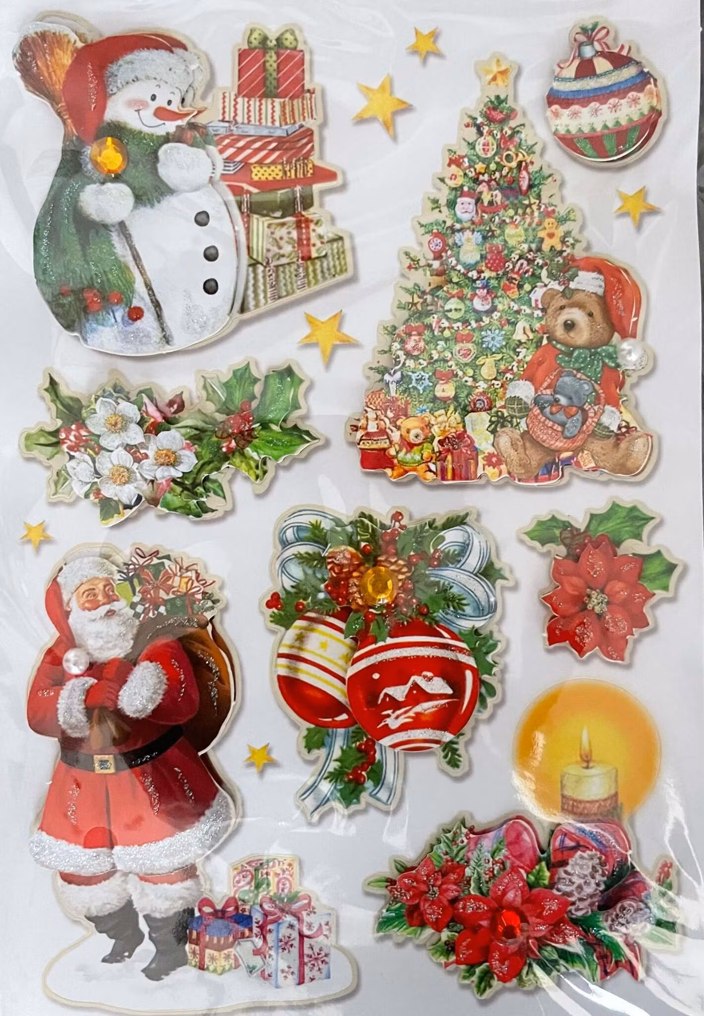 Klistermärken 3D - Glitter - Julen - Flera olika att välja bland (Fraktfritt)