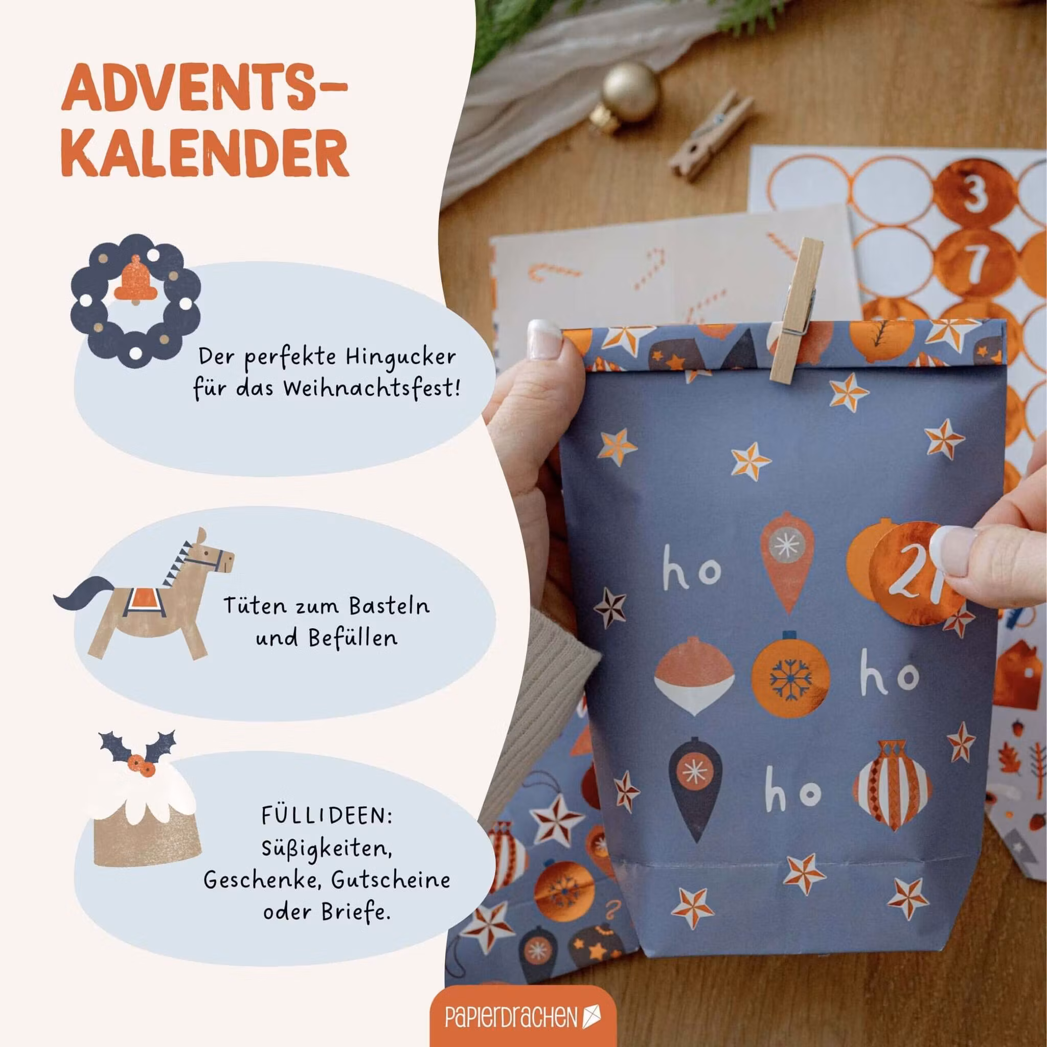 Adventskalenderpåsar som du fyller själv - Hyggeskogen
