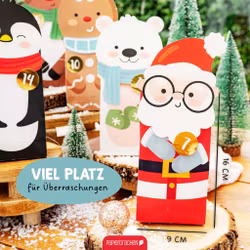 Adventskalenderpåsar som du fyller själv - Tomten och hans vänner