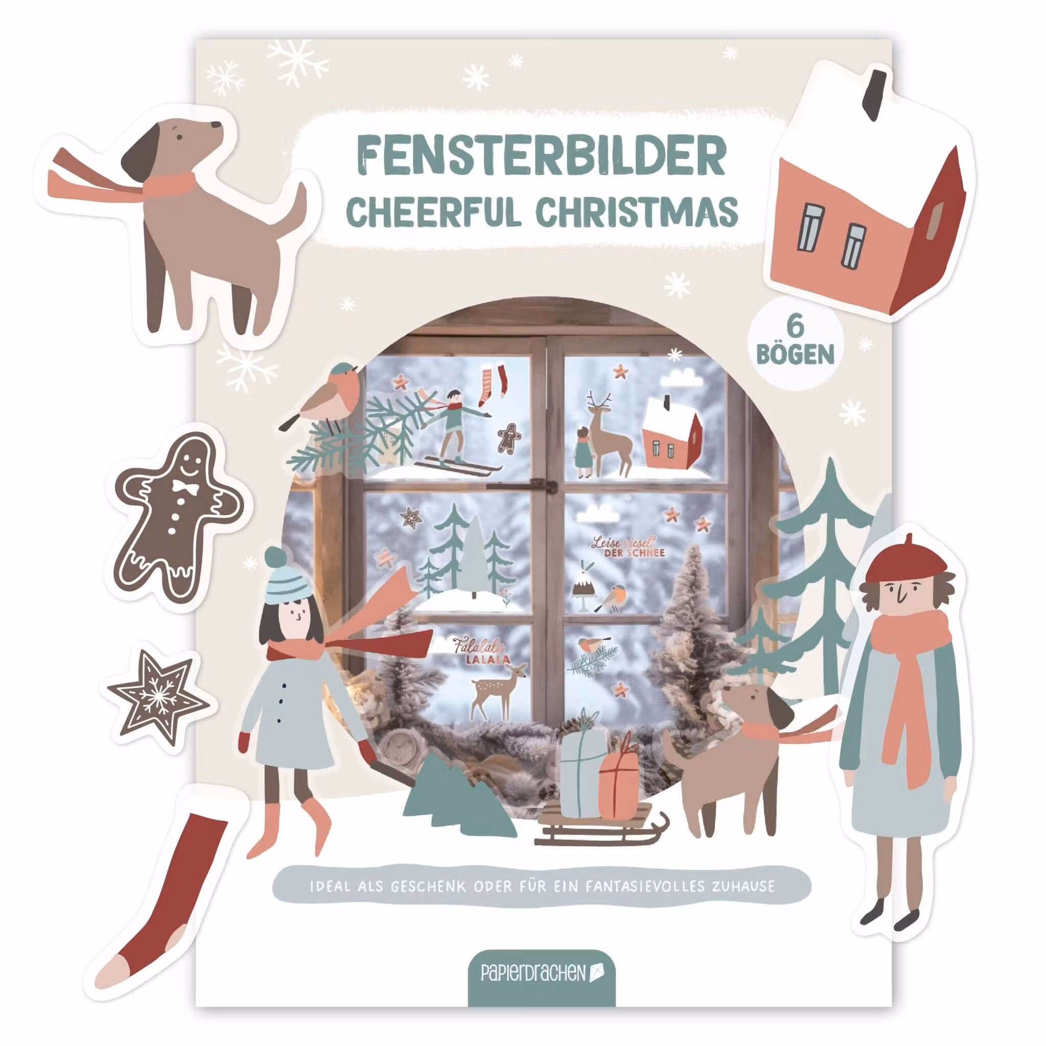Självhäftande bilder till fönstret - Glad jul