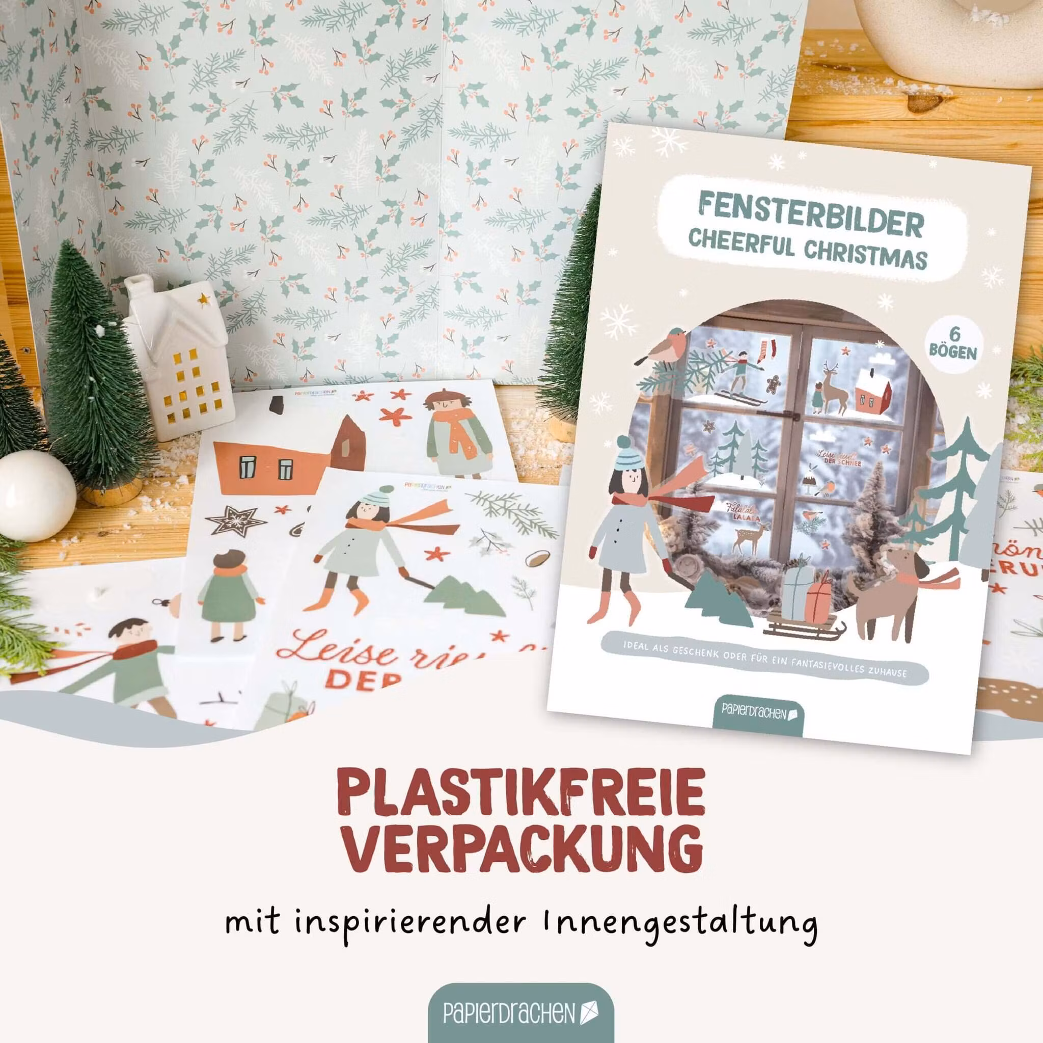 Självhäftande bilder till fönstret - Glad jul