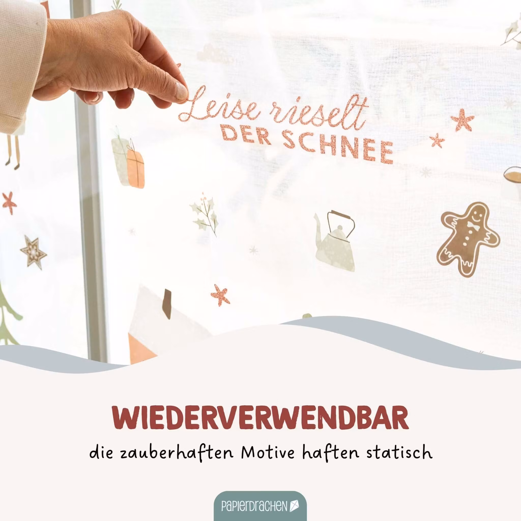 Självhäftande bilder till fönstret - Glad jul