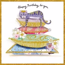 Dubbelt kort med kuvert - Katten på ärten (Fraktfritt)