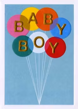 Dubbelt kort med kuvert - Babyballonger (Fraktfritt)