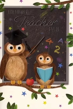 Dubbelt kort med kuvert - Den bästa läraren någonsin (Fraktfritt)