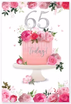 Dubbelt kort med kuvert - 65 år - Today (Fraktfritt)