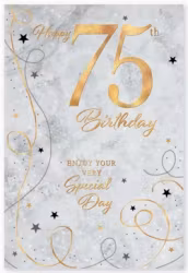 Dubbelt kort med kuvert - 75 år - Silver (Fraktfritt)