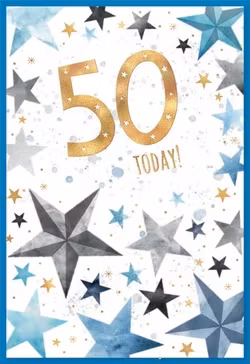 Dubbelt kort med kuvert - 50 år - Today (Fraktfritt)