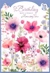 Dubbelt kort med kuvert - Underbar födelsedag (Fraktfritt)