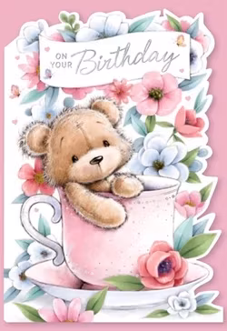 Dubbelt kort med kuvert - Nallegrattis (Fraktfritt)