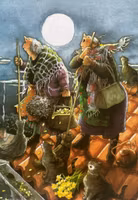 Enkelt Kort - Lyckliga damer - Påskkärringar (Fraktfritt)