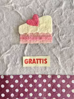 Litet, handgjort kort med kuvert - Tårtbiten (Fraktfritt)