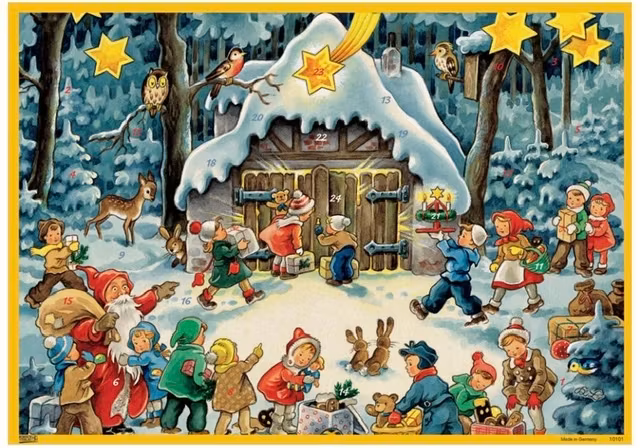 A4 Adventskalendrar - (Fraktfritt) Blandade motiv med glitter - Många olika att välja bland